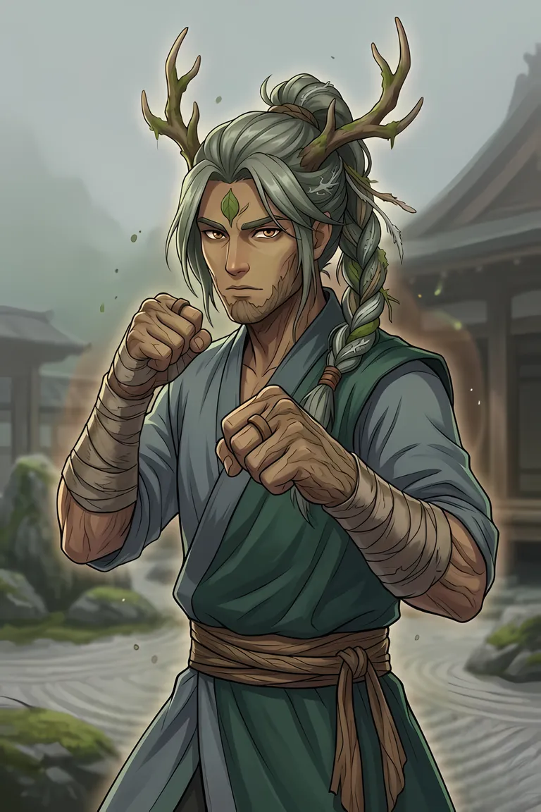 Hero portrait — Thorne Quietbough — Dryad Monk