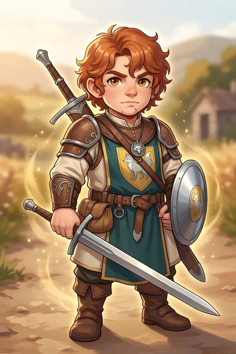 Hero portrait — Wynn Sweetvine — Halfling Knight