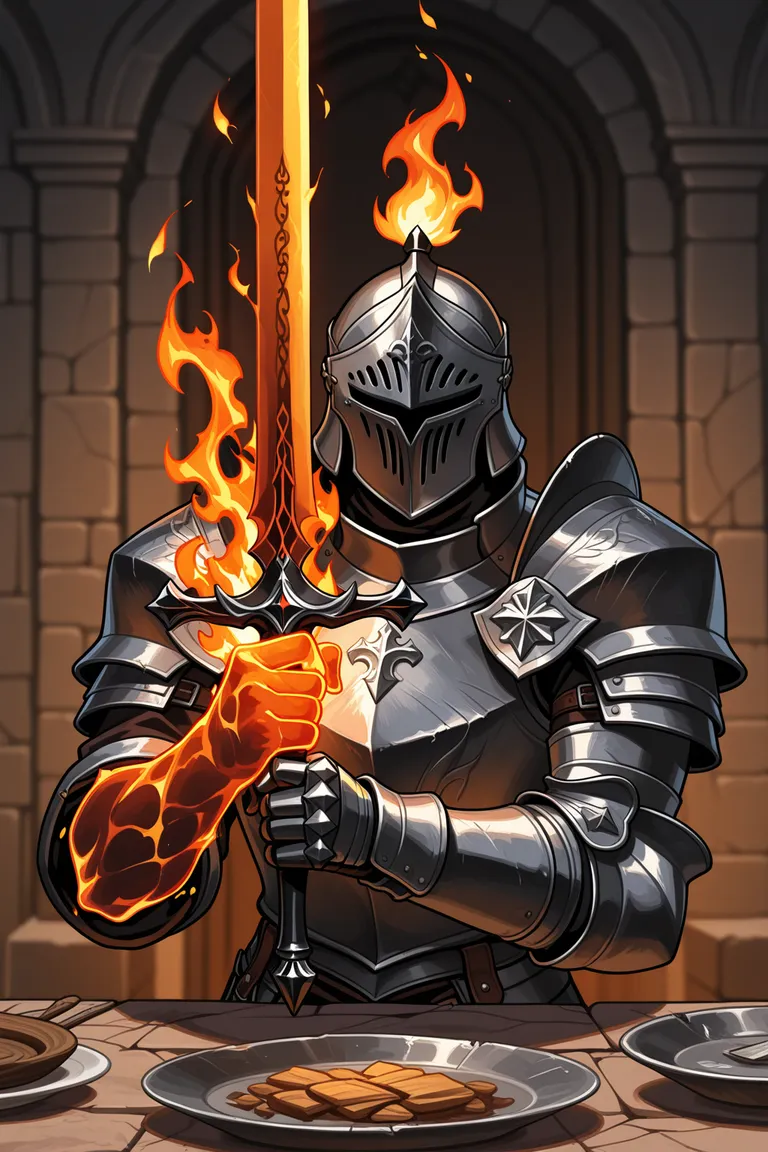 Hero portrait — Alaric Cinderkeep — Human Knight